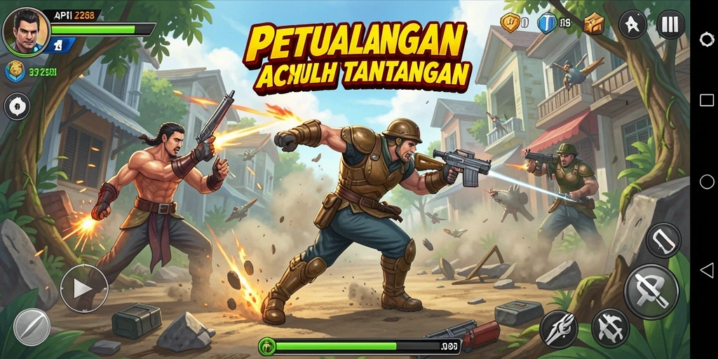 Tangkapan layar menunjukkan momen aksi mendebarkan dari gameplay API288.