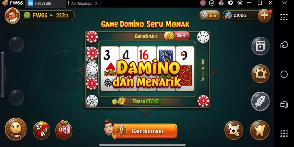 Tampilan seru gameplay FW66 dalam permainan domino.