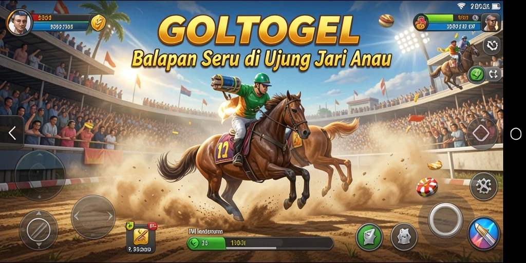 Tampilan gameplay balapan yang seru dan mendebarkan di GOLTOGEL.