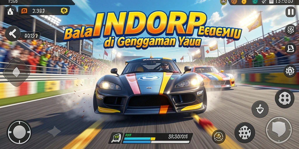 Tampilan gameplay balap INDORP yang seru dan menegangkan.