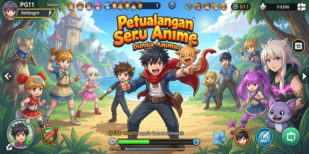 Screenshot PG11 menampilkan pertarungan epik antara karakter anime.