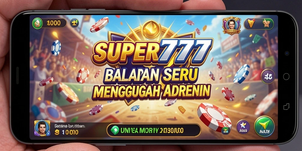 Tampilan gameplay racing yang seru dan mendebarkan dari SUPER777.