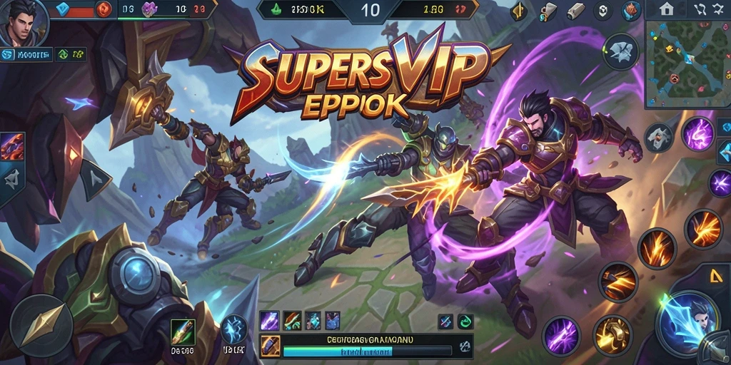 Screenshot menampilkan aksi seru dan karakter hero dalam permainan MOBA.